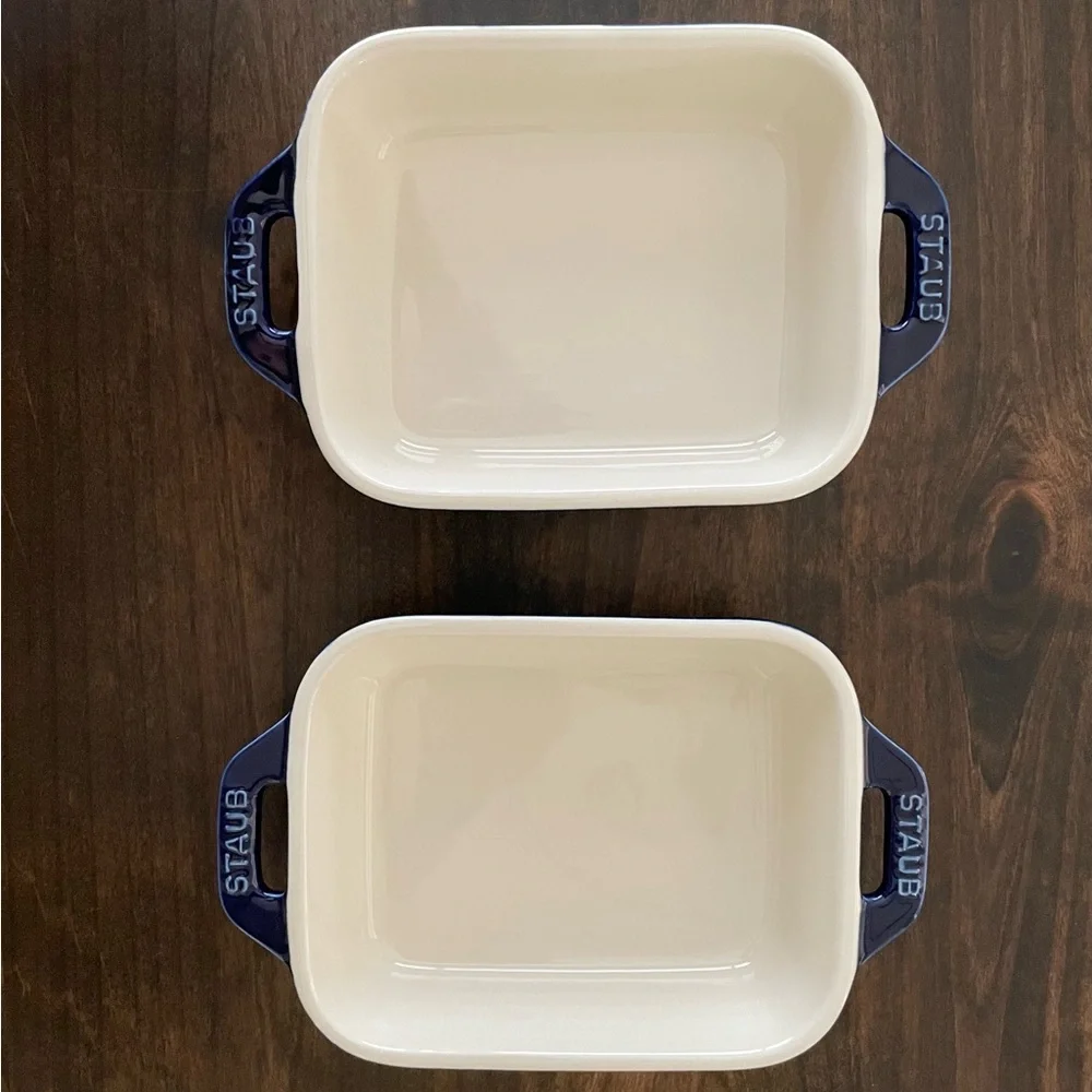 Staub Dark Blue Rectangular Baking Dishes